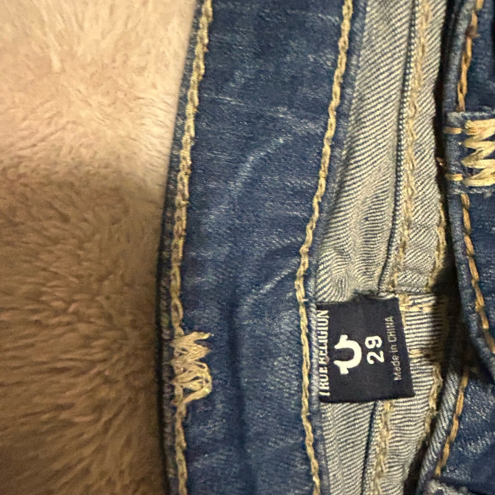 True Religion Women's Denim Jeans with Tan Accents super cute and totally in st - Picture 4 of 6